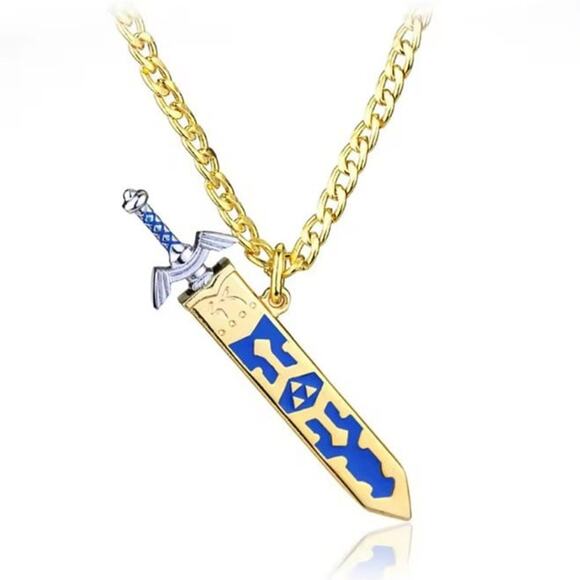 Zelda Necklace Master Sword Breath of The Wild BOTW Birthday Cosplay Gift - NEW! - Picture 1 of 3